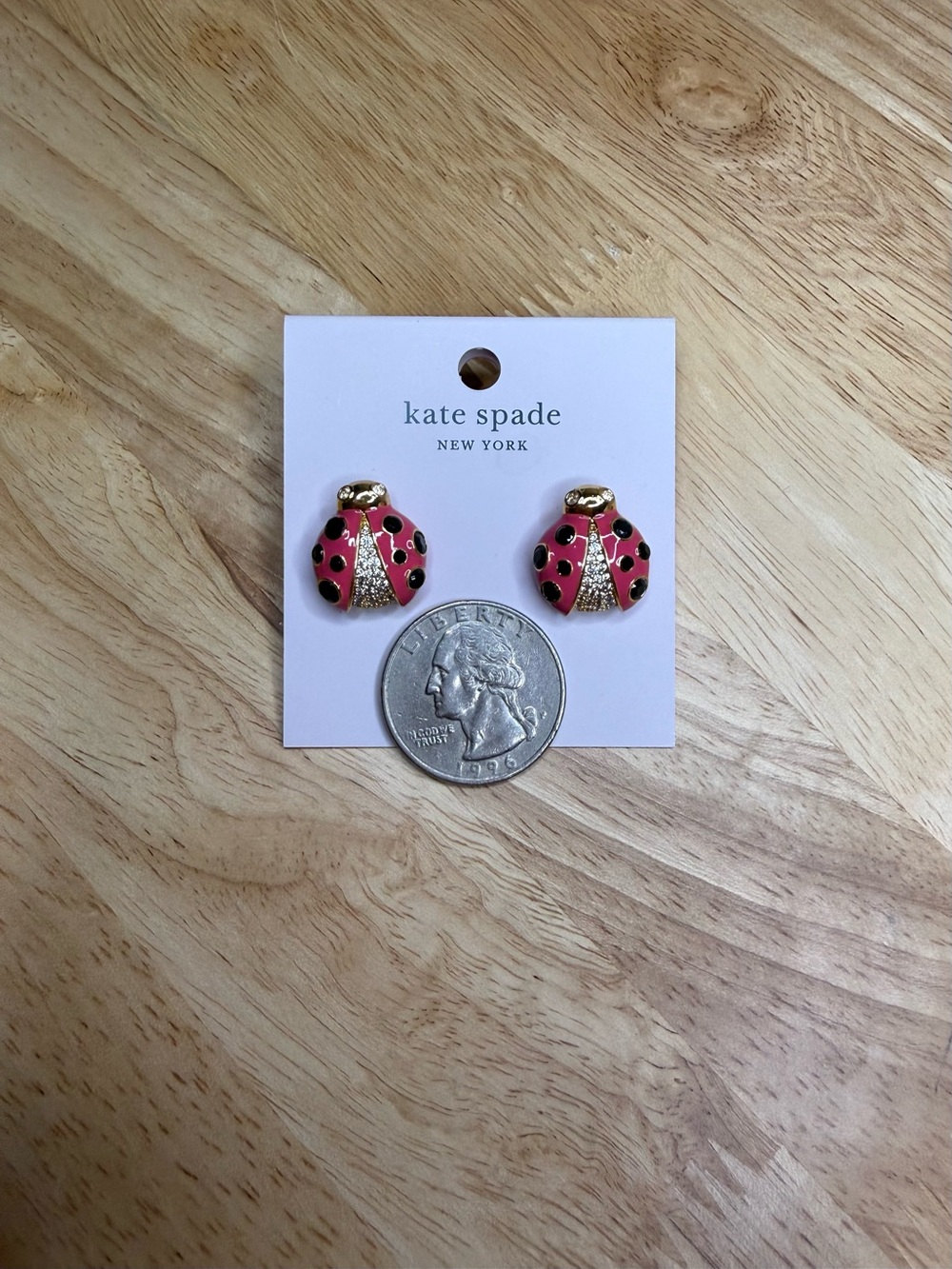 kate spade Pink Ladybug Stud Earrings NWT $79 - Picture 4 of 6